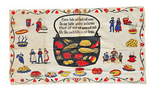 Vintage Linen Kitchen Tea Towel PA Dutch, Amish, Country, Farmhouse, Folk, Food picture
