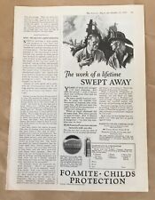 Foamite-Childs fire extinguisher  print ad 1924 vintage illus retro art Fireman picture