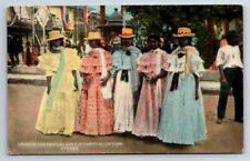 Postcard Panamanian Girls in Carnival Costume Panama Gala Attire Vtg picture