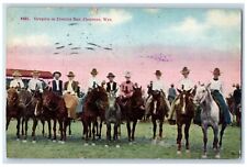 c1910's Cowgirls On Frontier Day Cheyenne Wyoming WY Posted Antique Postcard picture