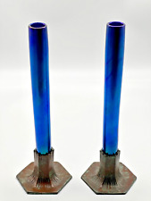 L.C. Tiffany Blue Favrile Glass (2) 11