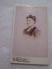 CDV PHOTO - woman in locket [cliche GALLAS CHARTRES circa 1880] picture