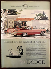 1958 '59 DODGE Vintage Print Ad New Red Convertible Car picture