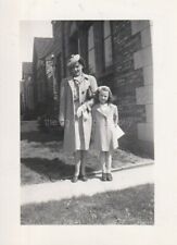 CLASSIC MOTHER + DAUGHTER Found Photo bw  Portrait VINTAGE 92 10 U picture