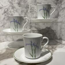 Set of 3 SHADOW IRIS Corning Ware Cups & Saucers / Tea / Coffee Mugs picture