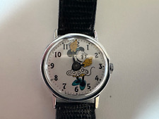 CLASSIC TIMEX MARLIN DISNEY LARGE MINNIE MOUSE WATCH,LEATHER BAND NEW PILLOW BOX picture