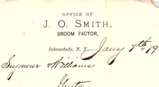 1879 SCHENECTADY NEW YORK J.O. SMITH BROOM FACTOR LETTER BILLHEAD Z4229 picture