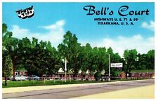 Hotel Motel postcard Arkansas AR Texarkana, Bell's Court chrome  picture