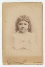 Antique c1880s Cabinet Card Adorable Little Girl With Curly Hair Allentown, PA picture