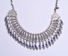 Unique handmade Ethnic Boho Tribal Sterling 925 Silver-Lapis lazuli Necklace picture