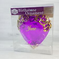 June Birthstone Heart Gold Scroll Ornament Purple Alexandrite Joy Integrity NEW picture