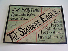 VTG The Stanhope Eagle, Netcong, NJ Advertising Tin Sign (C. 1880's) picture