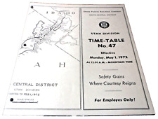 MAY 1972 UNION PACIFIC UTAH DIVISION EMPLOYEE TIMETABLE #47 picture