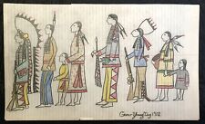 ORIGINAL INDIAN WARS LEDGER DRAWING. Crow Young Dog 1902. picture