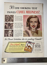 VINTAGE 1940s Camel Cigarette Print Ad ~ Doctors Smoke For Pleasure Too 10x14