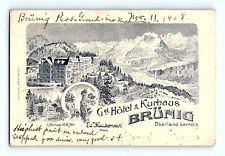 Trade Card 1908 Grand Hotel & Kurhaus Brunig Pass Oberland Bernois Switzerland picture