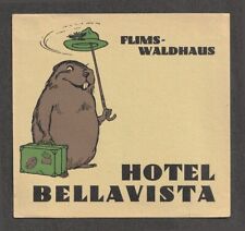 Hotel Bellavista FLIMS-WALDHAUS Switzerland - vintage luggage label picture