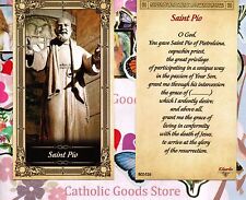 St. Saint Pio with Prayer For Intercession - Glossy Paperstock Holy Card  picture