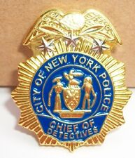 NYPD Police Chief of Detectives MINI badge shield LAPEL PIN not coin picture