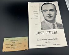 Vintage Antique 1952 Jose Iturbi Ticket Pamphlet Ephemera FAIR CONDITION picture