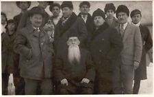 Vintage Postcard Old Photograph Group Picture Long Beard Man Boys picture