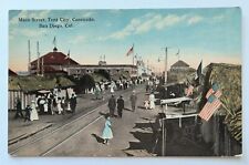 San Diego CA California Main Street Coronado Tent City Scene Vintage Postcard D2 picture