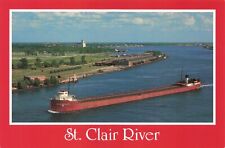 Postcard St. Clair River Great Lakes Bulk Carrier Ship Canada US Border 6x4 picture