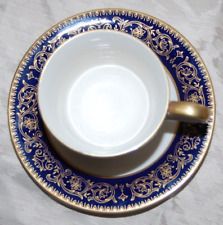 Royal Castle Heritage Cup and Saucer Fine China Cobalt Blue and Gold 216 picture