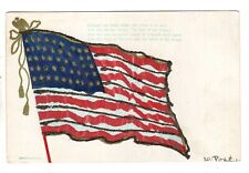 Patriotic  American Flag Embossed Glitter 1907 Antique picture