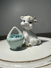 Vintage Japan Anthropomorphic Calf Big Eyes With Flower Basket Shakers (Married) picture