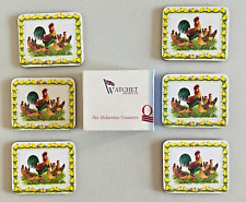 6 Rooster Chicken Melamine Coasters Watchet Somerset England Products picture