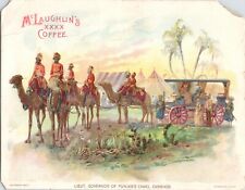 C1893 McLaughlin's Coffee Punjab Governor Camel Carriage Victorian Trade Card P8 picture