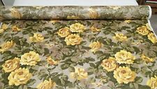 10 yds Ramm UK chintz cotton fabric decorator - YELLOW ROSES  high end picture