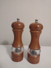 vintage Olde Thompson wooden salt and pepper grinder set Please Read Description picture