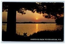 c1960s Sunset View, Greetings from Weyerhaeuser Wisconsin WI Vintage Postcard picture