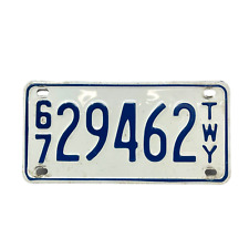 1967 New York State Thruway License Plate White NY 67 TWY 29462 Expired picture