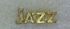 High School Marching Jazz Band Music Letterman Letter Jacket Pin gold tone picture