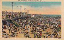  Postcard Boardwalk and Beach Coney Island NY  picture