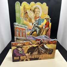 Vintage 1988 Julie Peterson Stand Up Die Cut Fold Out Western Scene Card picture