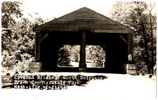 Postcard RPPC Covered Bridge Brown County State Park Nashville, IN North Entranc picture