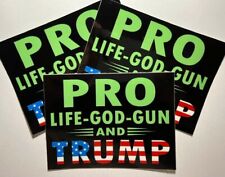 PRO LIFE GOD GUN TRUMP bumper window sticker Patriotic Conservative MAGA ULTRA picture