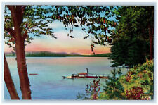c1950's General View of Fourth Lake Central Adirondack Mountains NY Postcard picture