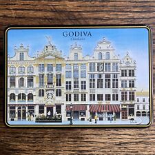 Vintage 1998 GODIVA Chocolate tin EMPTY Grand Place Brussels Bruxelles Belgium picture