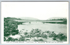 c1960s Covered Bridge Portland PA Delaware Water Gap Postcard Photo-Tone Chrome picture