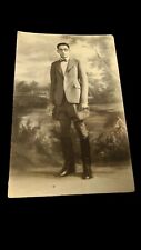 Vintage Real Photograph Postcard RPPC Young Gentleman 1932 picture