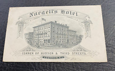 RARE 1800s Nargelis Hotel Trade Card, Hoboken, NJ picture