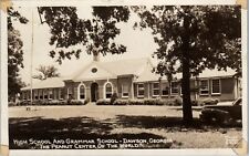 Vintage RPPC Postcard Dawson Georgia High School Grammar School Real Photo picture