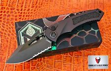 Heretic Knives Pariah M/A Button Lock DLC Tactical Aluminum/MagnaCut Serrated picture