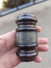 NAMED Sterling Silver Masonic Gavel 1920 Ivanhoe Lodge 446  American Legion RPD picture