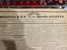1785 Massachusetts Spy or Worcester Gazette newspaper Isaiah Thomas Maine State picture